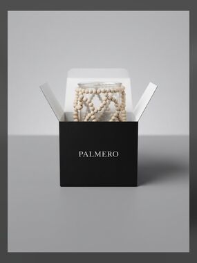 Palmero Cream Beaded Candle Holder - Neutral Home Accent